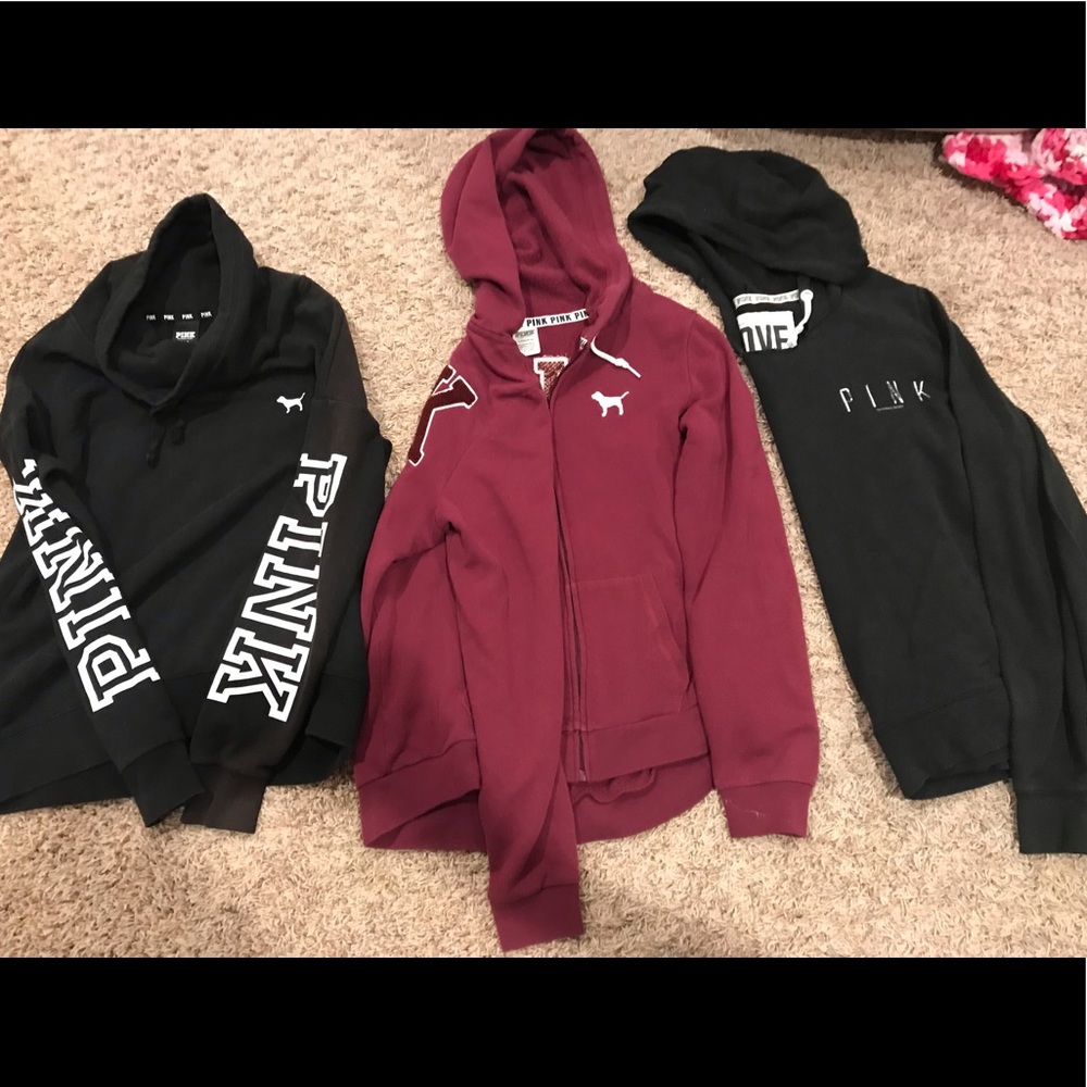 PINK Victoria’s Secret size small bundle- 3 sweatshirts.